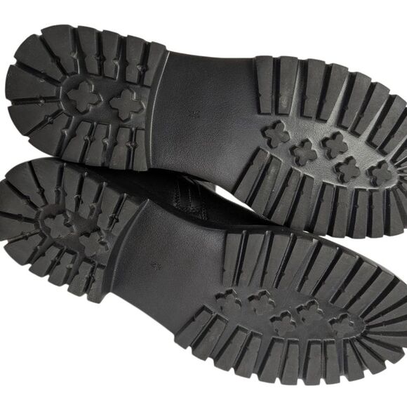 Vaneli Zetta Black Leather Chain Trim Chelsea Platform Ankle Boots 9.5 Narrow - Picture 7 of 10